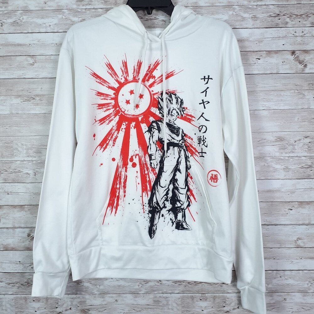 Dragon Ball Z Pullover Hoodie S White Sweatshirt 119A
